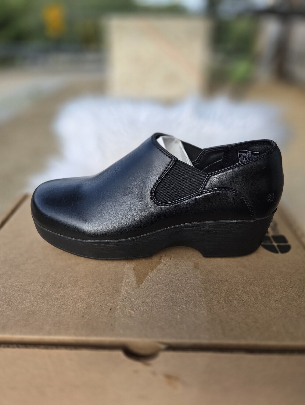 Shoes For Crews - Lila Kelsey Black Slip-On Platform Clog for Women - Size 8.5